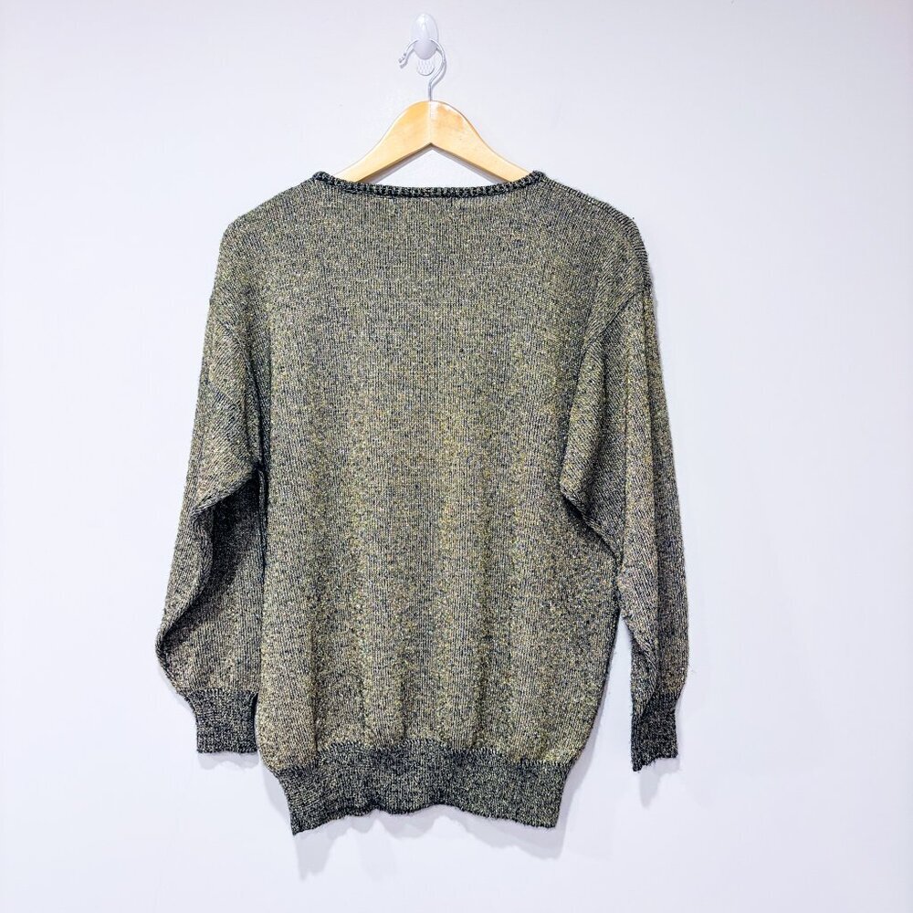 BAY CLUB – Vintage metallic knit sweater | Shimmery gold tone | Medium * - Picture 7 of 7